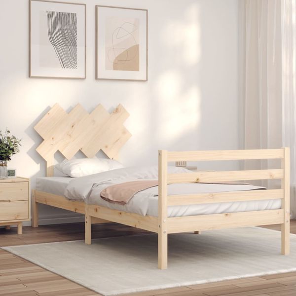 vidaXL Rám postele s čelom 100x200 cm masívne drevo
