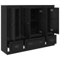 vidaXL Highboard 3 ks Čierny dub 132 x 35,5 x 103,5 cm