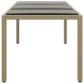 vidaXL Záhradný stôl 190x90x75 cm tvrdené sklo a polyratan béžový