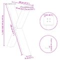 vidaXL Nohy k jedálenskému stolu v tvare X, 2 ks, prírodná oceľ, 80 x (72-73) cm, oceľ