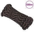 vidaXL Lodné lano čierne 5 mm 500 m polypropylén