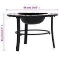 vidaXL Mozaikové ohnisko, čierno biele 68 cm, keramika