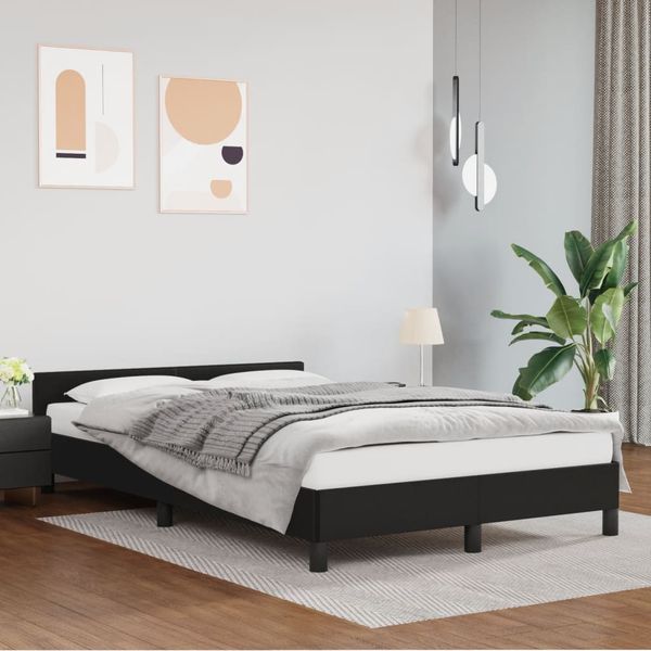 vidaXL Posteľ bez matraca čierna 120x190 cm umelá koža