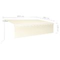vidaXL Automatická markíza tienidlo & LED & senzor vetra 6x3 m krémová