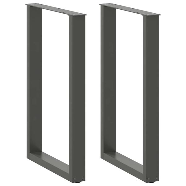 vidaXL Nohy barového stola v tvare U, 2 ks, antracitové, 60 x (90-91) cm, oceľové