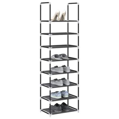 VidaXL Stojan na topánky 8-vrstvový čierny 44x28x145 cm netkaná látka