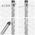 vidaXL Hexagonálny plot s stĺpom 100 x 1,5 m Pozinkovaná oceľ
