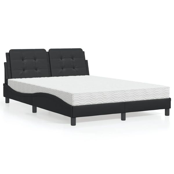 vidaXL Rám postele bez matraca Zadar čierna 140x190 cm umelá koža