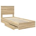 vidaXL Úložná posteľ Sonoma dub 90 x 200 cm Kompozitné drevo