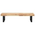 vidaXL Polica pod umývadlo nástenná oceľ a akáciový masív