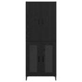 vidaXL Highboard Čierny dub 69,5 x 34 x 180 cm Kompozitné drevo
