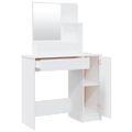 vidaXL Sada toaletného stolíka biela 86,5x35x136 cm