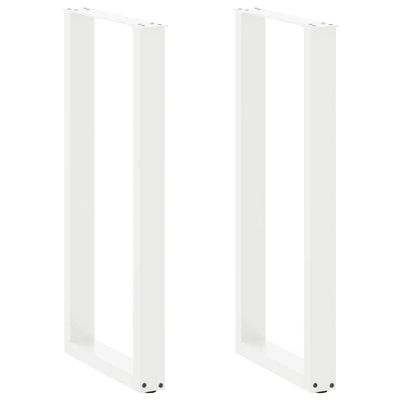 vidaXL Nohy barového stola v tvare U, 2 ks, biele, 40 x (100-101) cm, oceľové