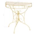 vidaXL Polkruhový kovový bočný stolík vintage štýl 72x36x74 cm zlatý
