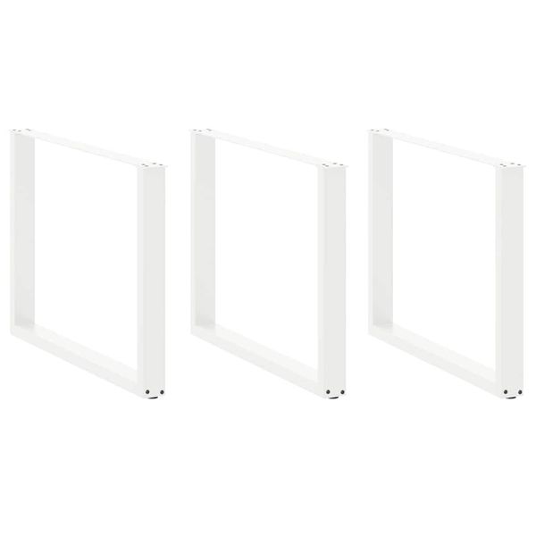 vidaXL Nohy k jedálenskému stolu v tvare U, 3 ks, biele, 100 x (72-73) cm, oceľové