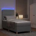 vidaXL LED box s pružinami Svetlosivá 80 x 200 cm látka