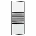 vidaXL Sklenené dvere 90 x 2 x 205 cm Hliník Čierna