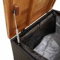 vidaXL Záhradný úložný box čierny 80x40x48 cm polyratan akáciové drevo