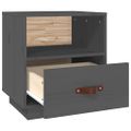 vidaXL Nočný stolík sivý 40x34x45 cm masívne borovicové drevo