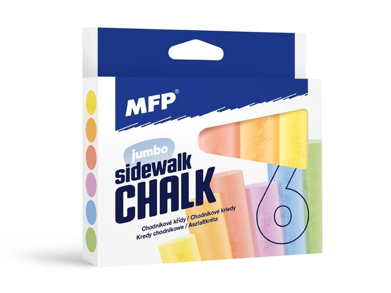 Kriedy M chodníkové okrúhle  6ks mix farieb - krabička