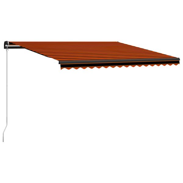 vidaXL Ručne zaťahovacia markíza 450x300 cm oranžová a hnedá