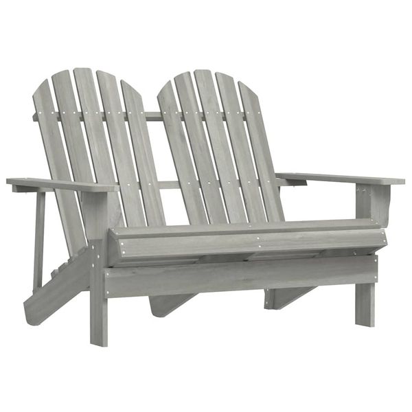 vidaXL 2-miestna záhradná stolička Adirondack jedľové drevo sivá