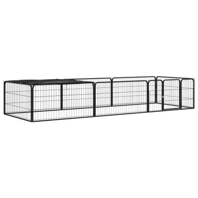 vidaXL Ohrádka pre psov 8 panelov čierna 100x50 cm práškovaná oceľ