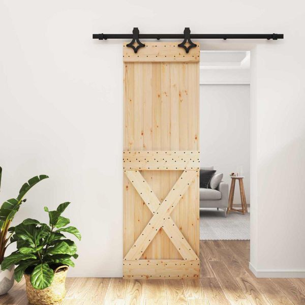 vidaXL Posuvné dvere Prírodná a čierna 70 x 210 cm