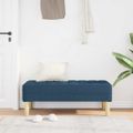 vidaXL lavička s vankúšom Modrá 113 x 57 x 39 cm látka