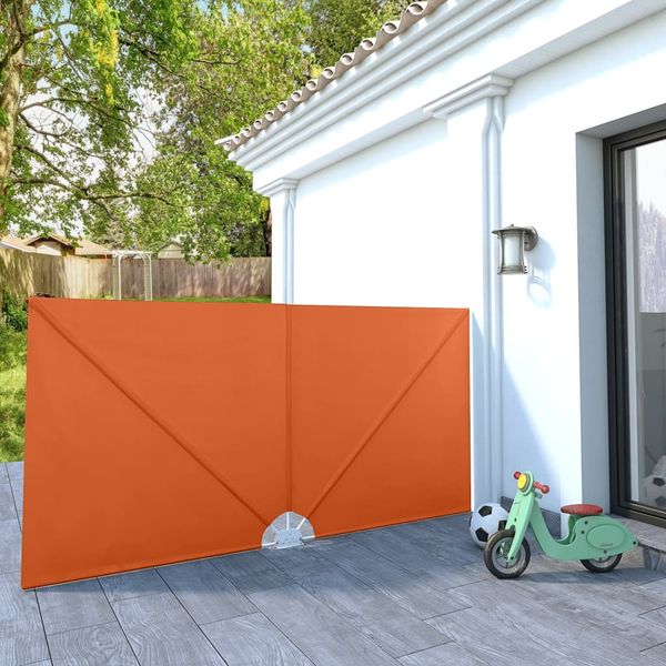 vidaXL Skladacia bočná markíza na terasu, tehlová 300x150 cm