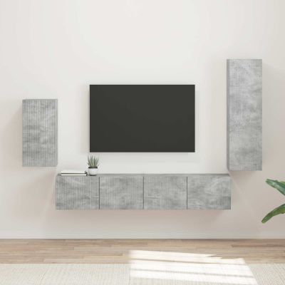 vidaXL Zostava TV skriniek 4 pcs Betónová šedá Kompozitné drevo