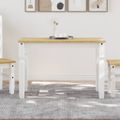 vidaXL Jedálenský stôl Corona biely 112x60x75 cm borovicový masív