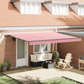 vidaXL Sklopná markíza Červená a Biela 450 × 300 cm Polyester