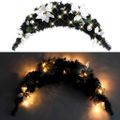vidaXL Vianočný oblúk s LED svetlami, čierny 90 cm, PVC