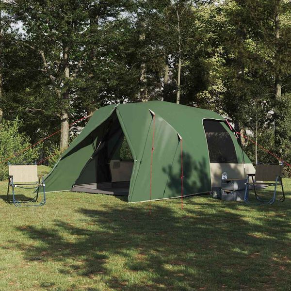 vidaXL Dómový stan pre 6 osôb so strechou Zelená 500 x 314 x 206 cm