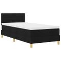 vidaXL Posteľ s pružinovým rámom s vankúšom Čierna 90 x 200 cm látka