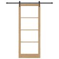 vidaXL Posuvné dvere 93 x 232 cm Masívne borovicové drevo a sklo
