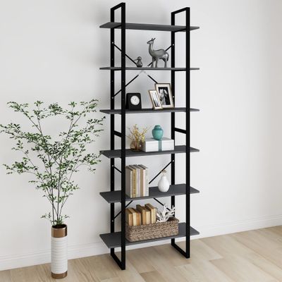 vidaXL Vysoký regál sivý 80x30x210 cm masívna borovica