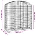 vidaXL Oblúkový gabionový kôš 150x50x140/160 cm pozinkované železo