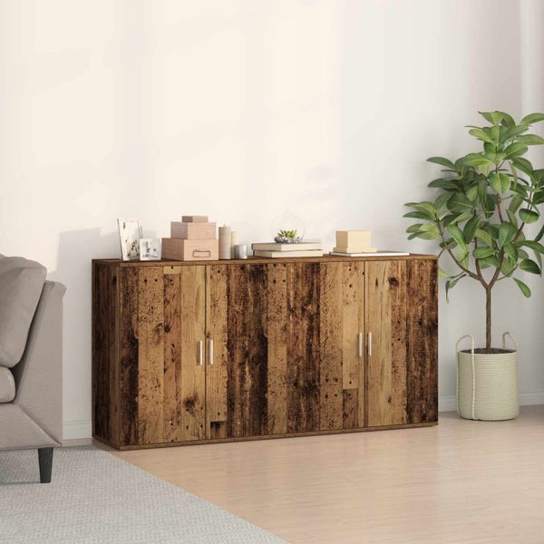 vidaXL Servírovacia skriňa 2 pcs Staré drevo 79 x 38 x 80 cm
