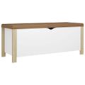 vidaXL Úložný box s vankúšom dub sonoma a biela 105x40x45 cm drevotrieska