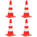 vidaXL Reflexné dopravné kužele 4 ks červeno-biele 50 cm