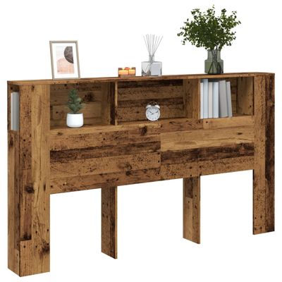 vidaXL Skrinka na čelo postele staré drevo 180x18,5x102,5cm komp.drevo