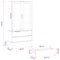 vidaXL Vitrínový kabinet s sklom MOLDE 90 x 35 x 175 cm Čierna