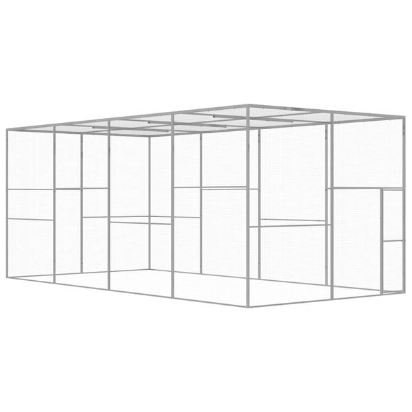 vidaXL Klietka pre mačky 6x3x2,5 m, pozinkovaná oceľ