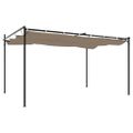vidaXL Pergola so zaťahovacou strechou sivohnedá 395x292x230 cm