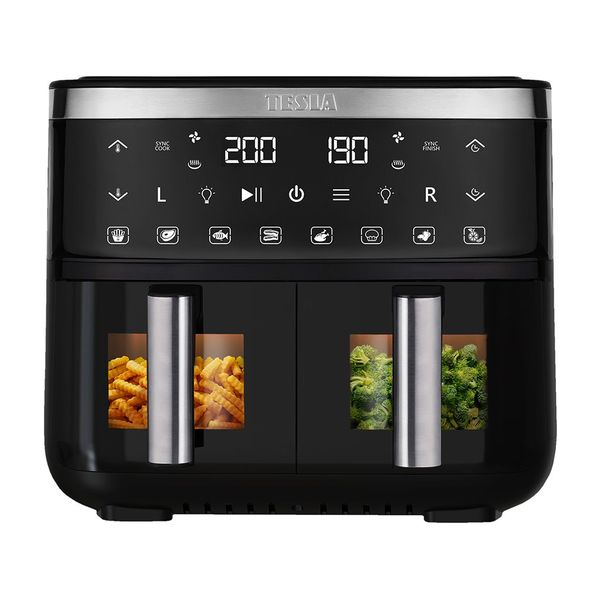 TESLA AirCook DualZone Q450 XXL - multifunkčná duálna digitálna horúcovzdušná fritéza