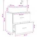 vidaXL Nástenná umývadlová skrinka Betónovo sivá 53 x 34,5 x 63 cm