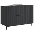 vidaXL Servírovacia skriňa Čierna 89 x 34,5 x 62 cm Kompozitné drevo