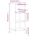 vidaXL Komoda sivý dub sonoma 34,5x32,5x90 cm kompozitné drevo